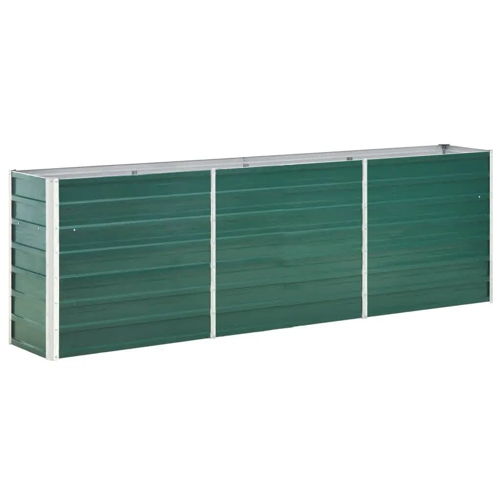 Raised Bed Planter Box for Outdoor Use 240x40x77cm Galvanised Steel Green