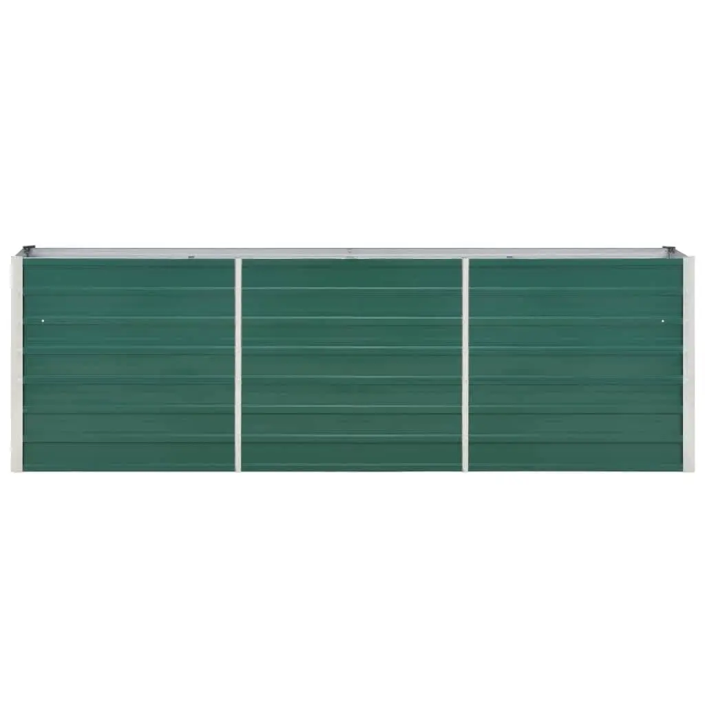 Raised Bed Planter Box for Outdoor Use 240x40x77cm Galvanised Steel Green