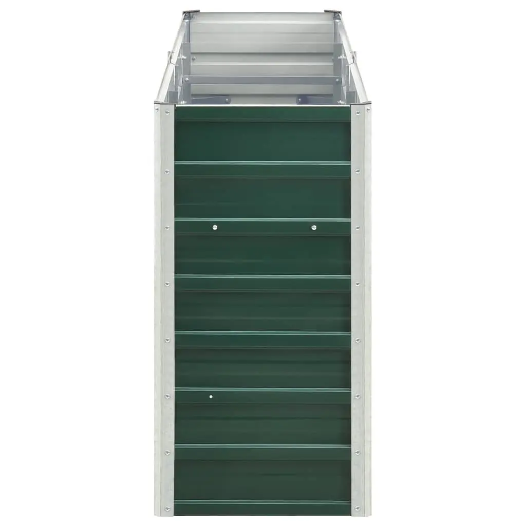 Raised Bed Planter Box for Outdoor Use 240x40x77cm Galvanised Steel Green