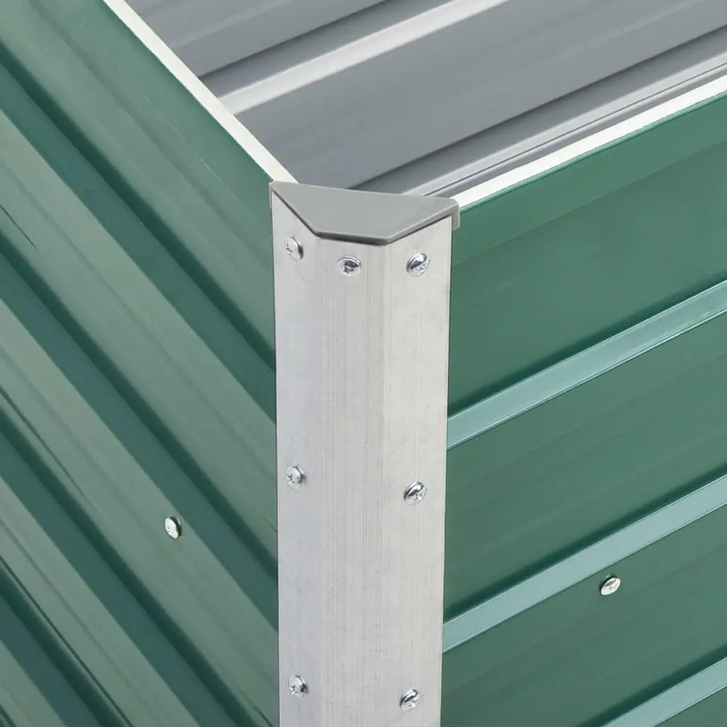 Raised Bed Planter Box for Outdoor Use 240x40x77cm Galvanised Steel Green