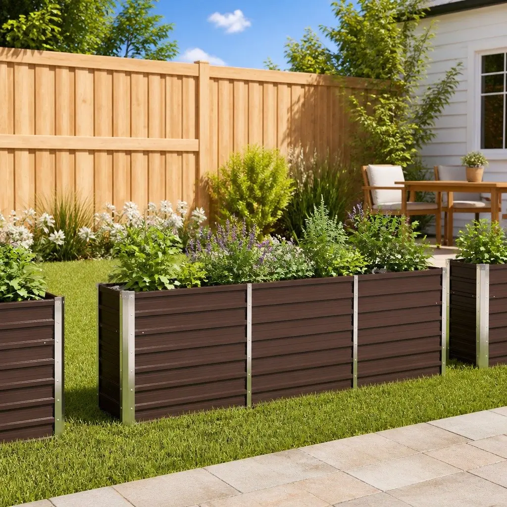 Raised Garden Bed Planter Box Outdoor Vegetables Herbs Flowers 240x40x77 cm