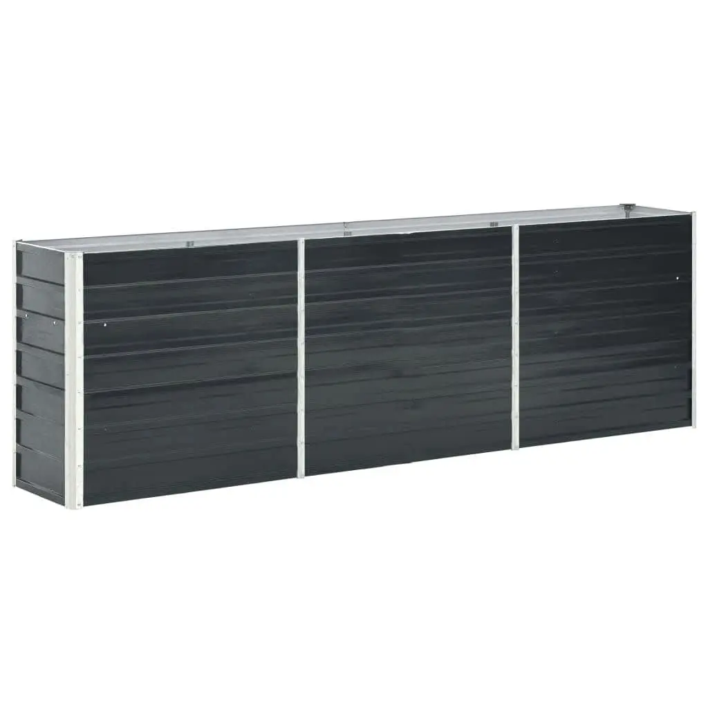 Raised Garden Bed Outdoor Planter Anthracite Galvanised Steel 240 x 40 x 77 cm