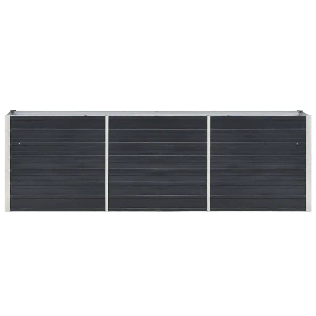 Raised Garden Bed Outdoor Planter Anthracite Galvanised Steel 240 x 40 x 77 cm
