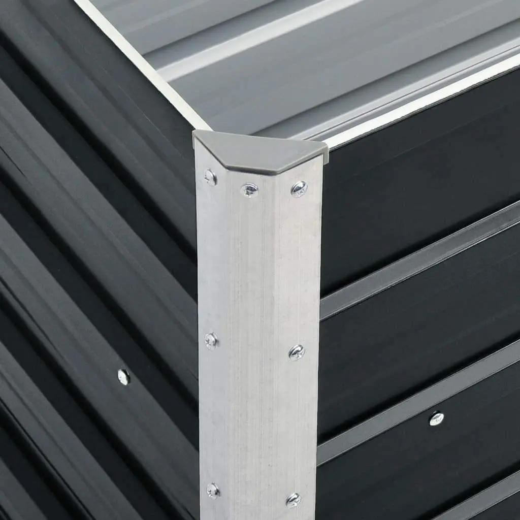 Raised Garden Bed Outdoor Planter Anthracite Galvanised Steel 240 x 40 x 77 cm