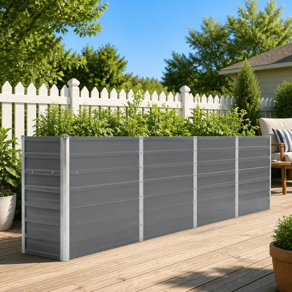 320x40x77 cm Galvanised Steel Planter
