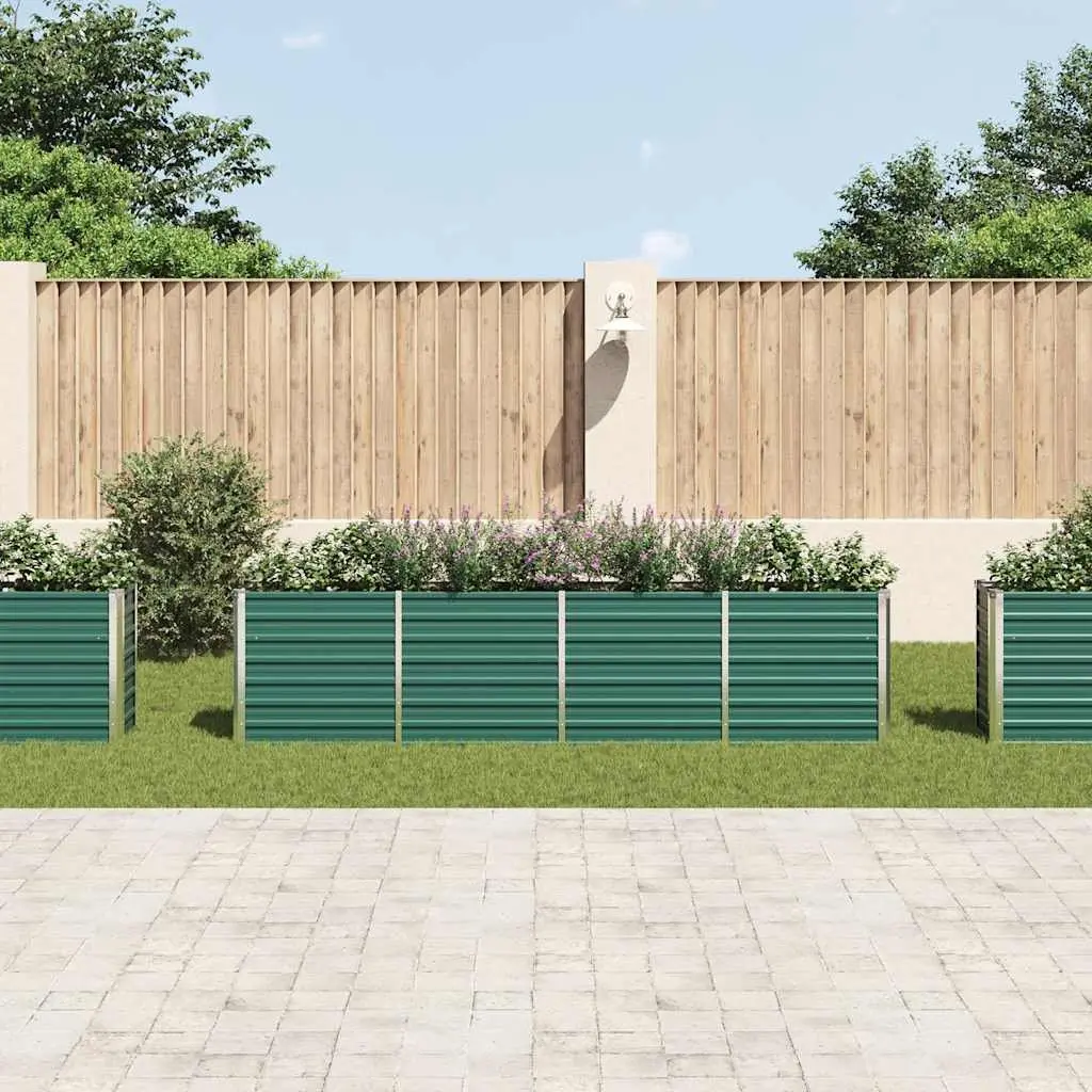 320x40x77 cm Rectangular Green Steel Garden Bed
