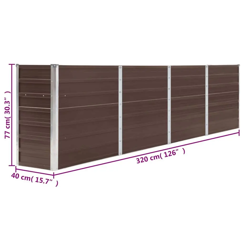 320x40x77 cm Galvanised Steel Garden Bed