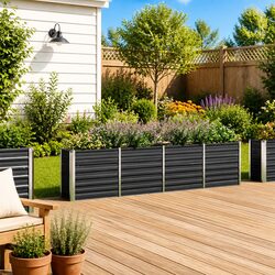 Raised Garden Bed 320x40x77 cm Galvanised Steel Anthracite Planter Box