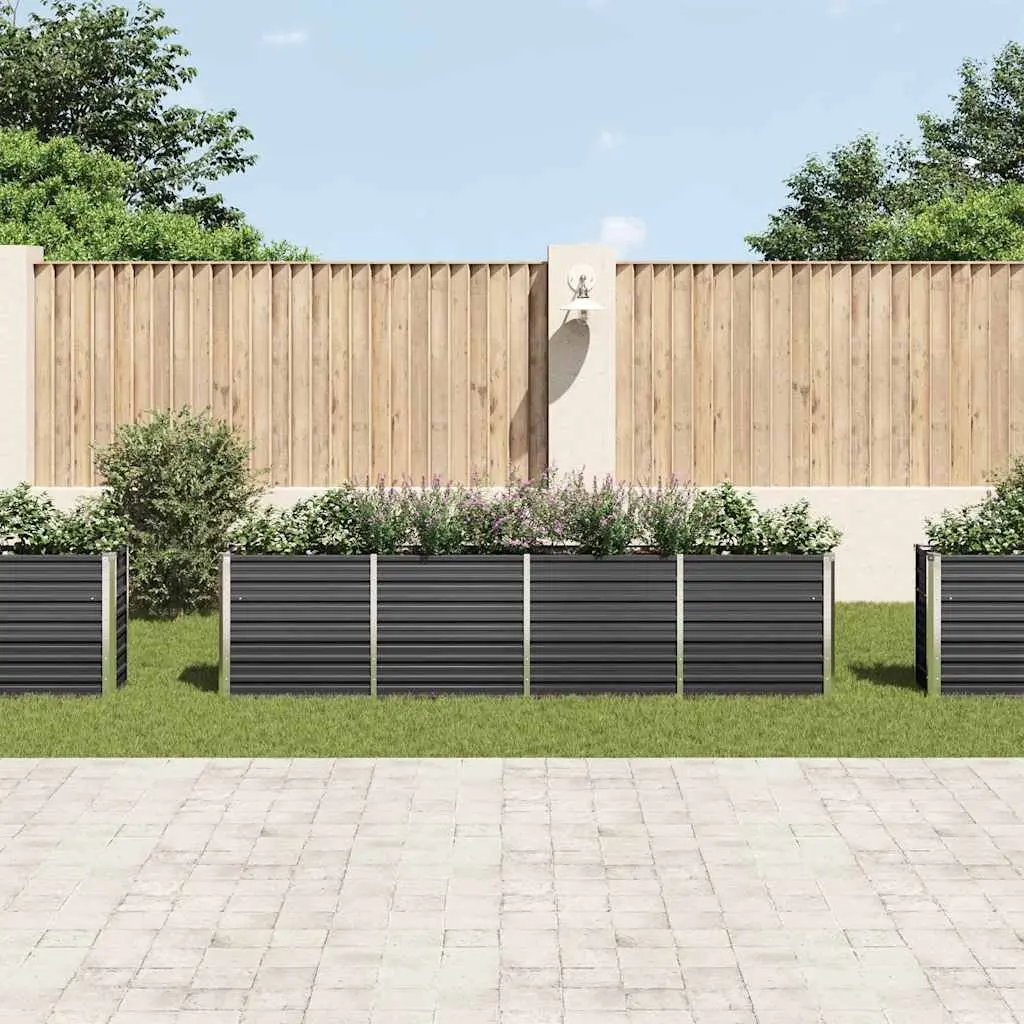 Anthracite Raised Garden Bed 320x40x77 cm