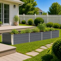 Metal Raised Garden Bed 320x40x45cm - Grey Specifications