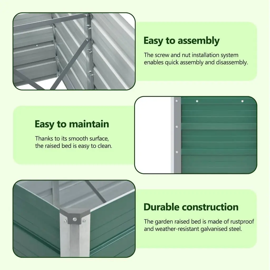 Raised Garden Bed Planter Box Outdoor Use Green 320x40x45cm