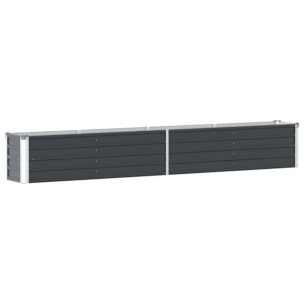 Raised Garden Bed Anthracite Steel 320x40x45cm Outdoor Planter Box