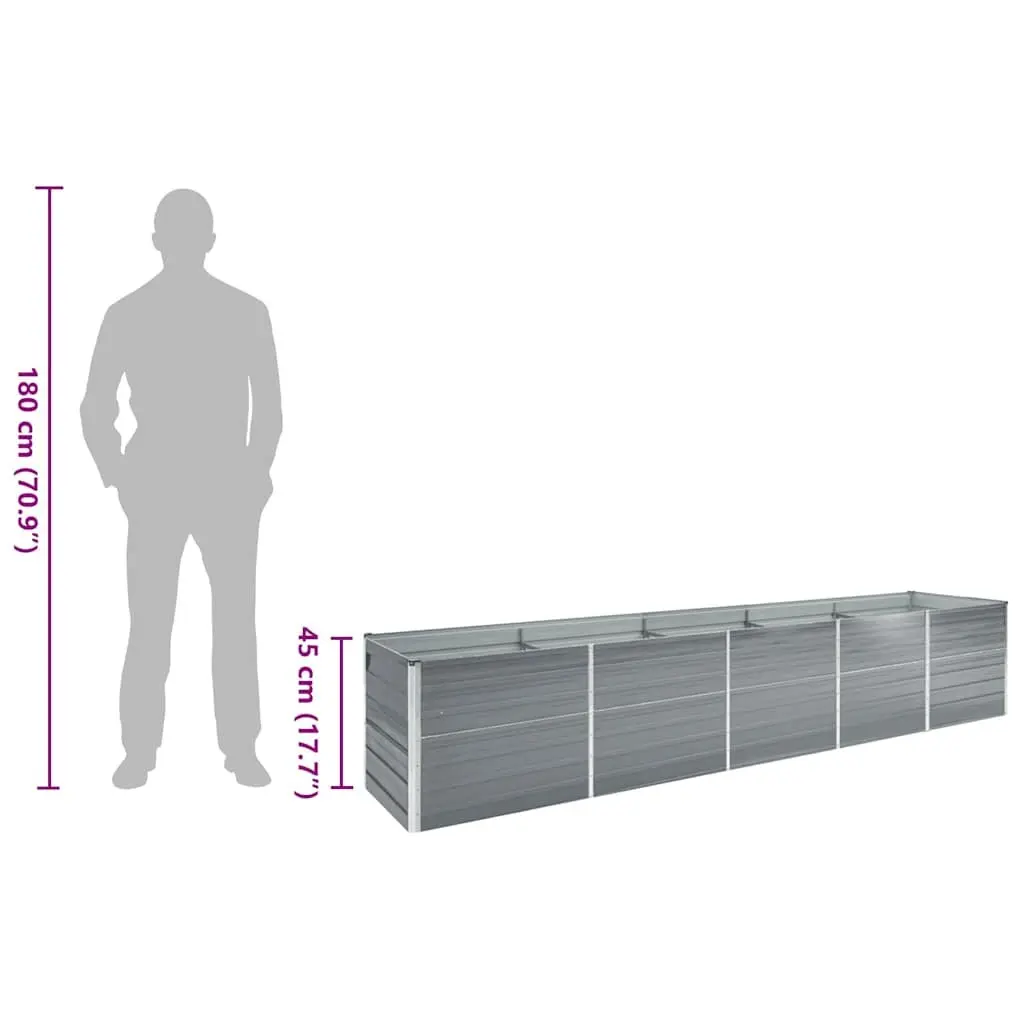 Galvanised Steel Garden Raised Bed Outdoor Planter Box 400 x 80 x 45 cm