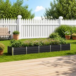 Raised Garden Bed in Galvanised Steel - 400x80x45 cm