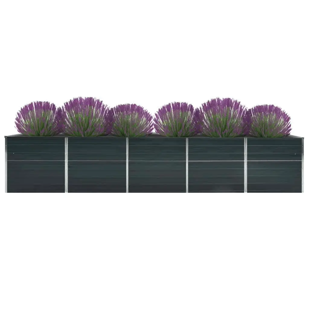 Raised Garden Bed Outdoor 400 x 80 x 77 cm Galvanised Steel Planter Box