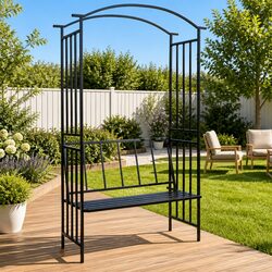 Specifications for the Black Garden Arch with Bench