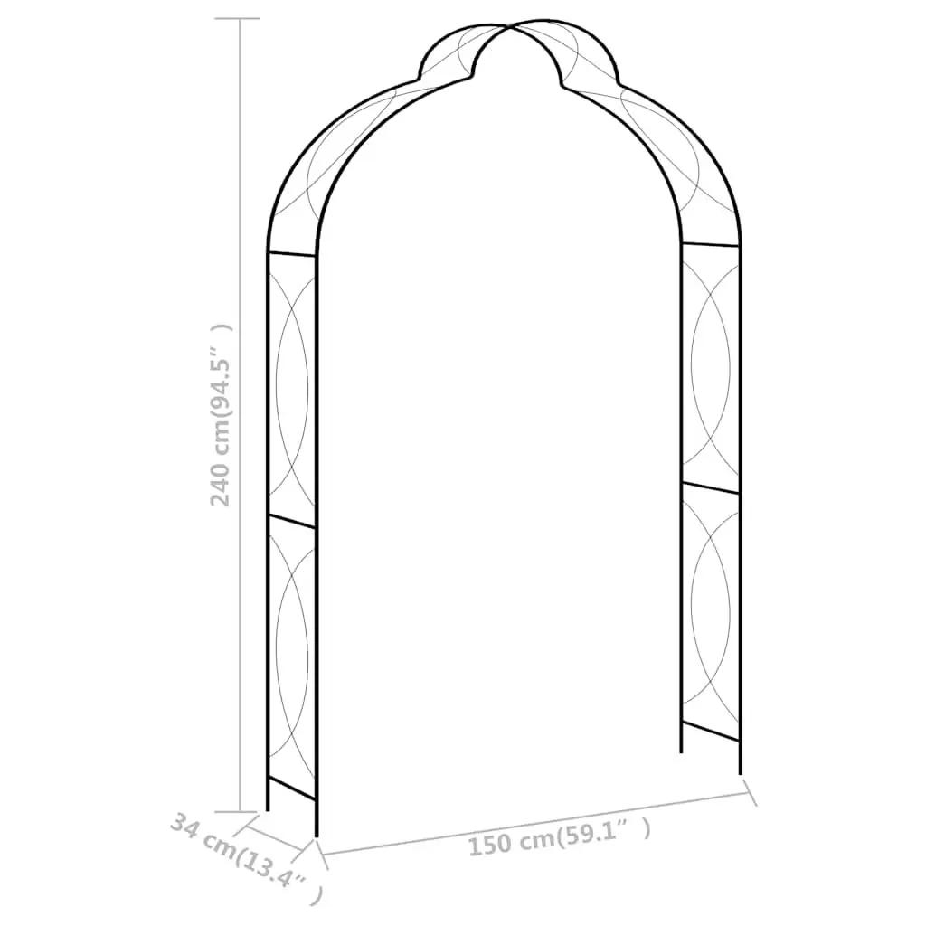 Garden Arch Outdoor Iron 150 x 34 x 240 cm