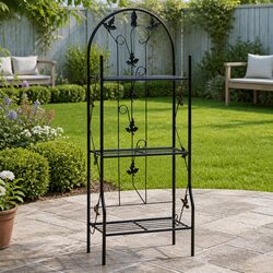 3-Layer Plant Rack: 52 x 28 x 128 cm, Black Iron