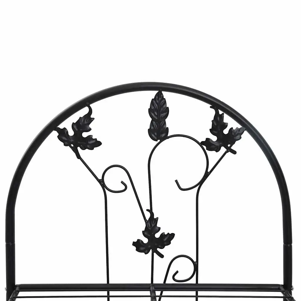 3-Layer Plant Stand Rack Indoor Outdoor Black Iron Shelf Display