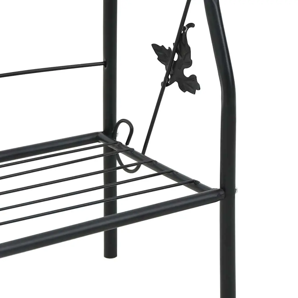 3-Layer Plant Stand Rack Indoor Outdoor Black Iron Shelf Display