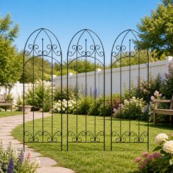 Black Iron Plant Climbing Rack: 40 x 100 cm, 3 pcs