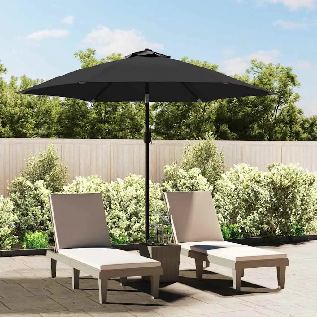 300cm Black Garden Parasol with Crank