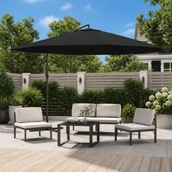 350cm Black Cantilever Parasol with Durable Design