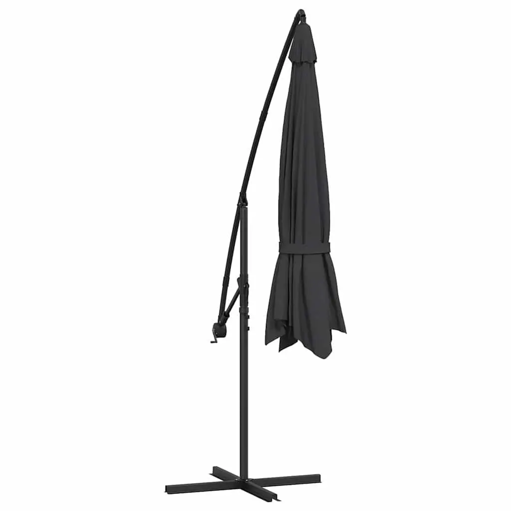 Cantilever Garden Parasol 350cm Outdoor Hanging Sunshade Umbrella Black