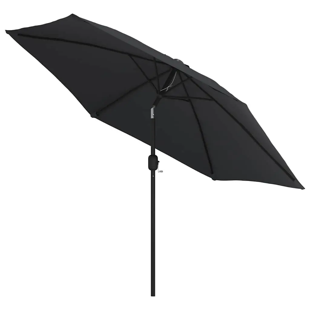 Garden Parasol Outdoor Umbrella 300cm with Solar LED Lights Tilting Steel Pole