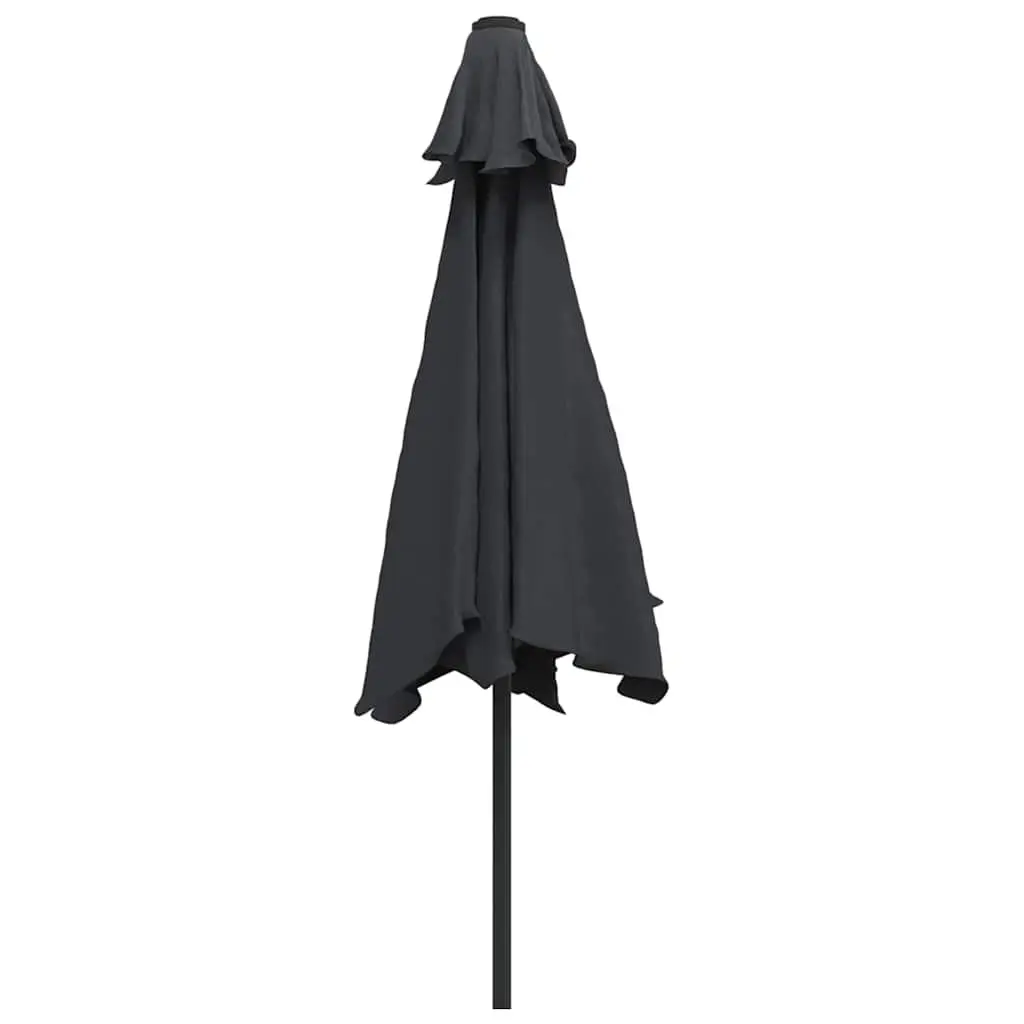 Garden Parasol Outdoor Umbrella 300cm with Solar LED Lights Tilting Steel Pole