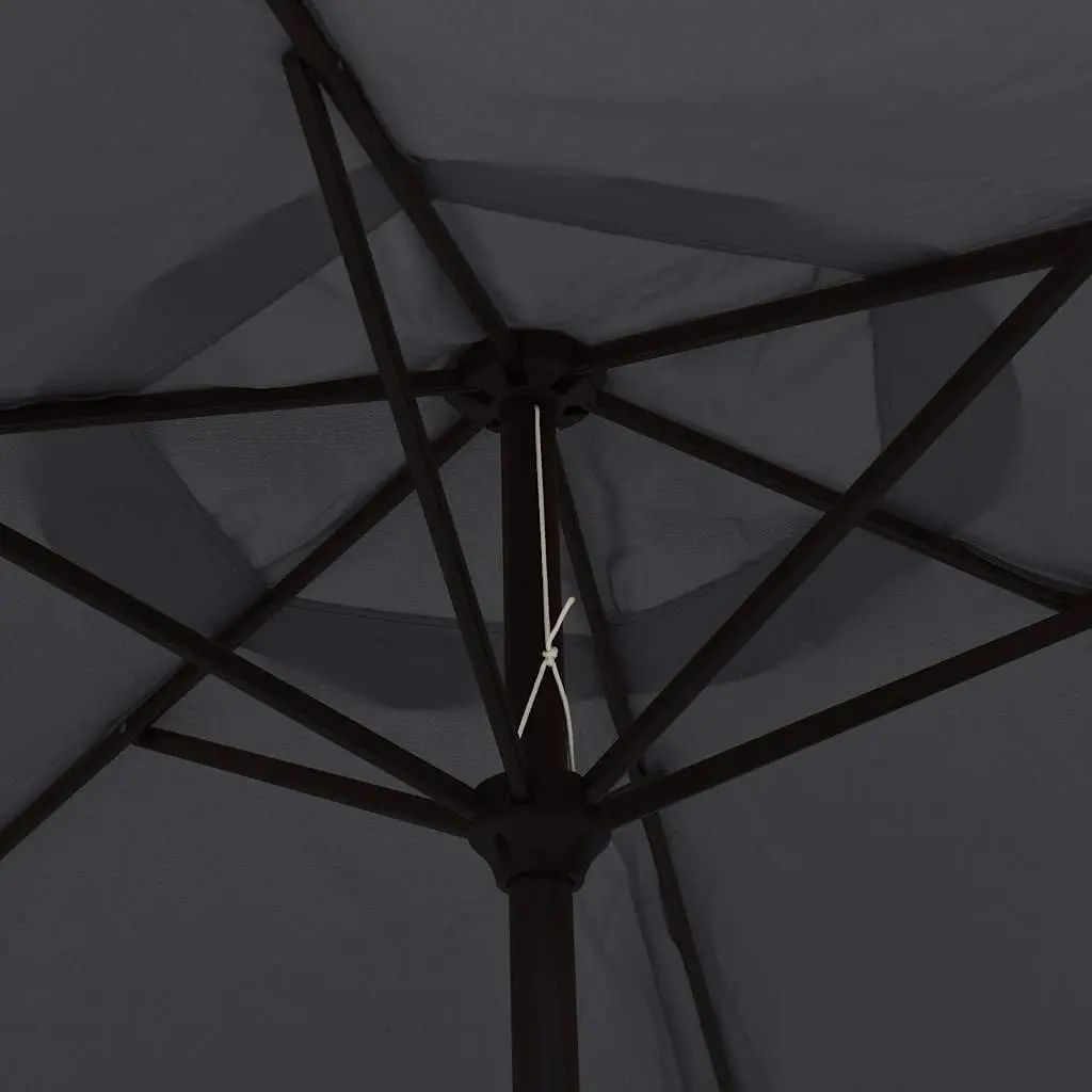 Garden Parasol Outdoor Umbrella 300cm with Solar LED Lights Tilting Steel Pole