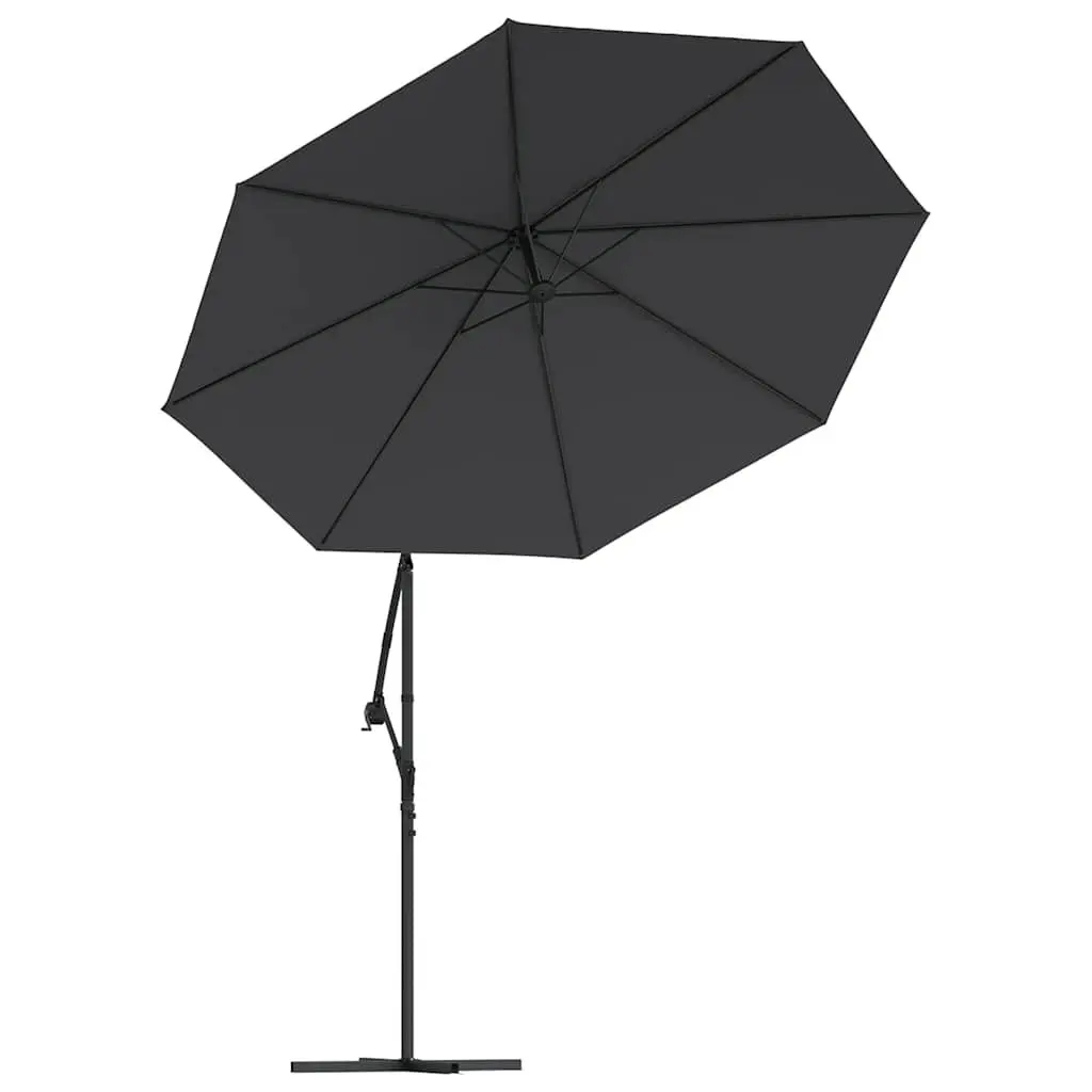 Cantilever Garden Parasol Outdoor 300cm with LED Lights Steel Pole