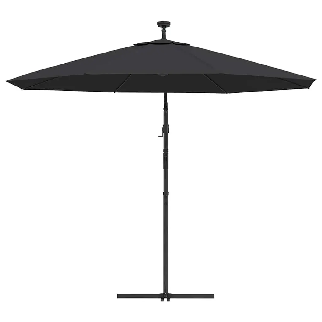 Cantilever Garden Parasol Outdoor 300cm with LED Lights Steel Pole