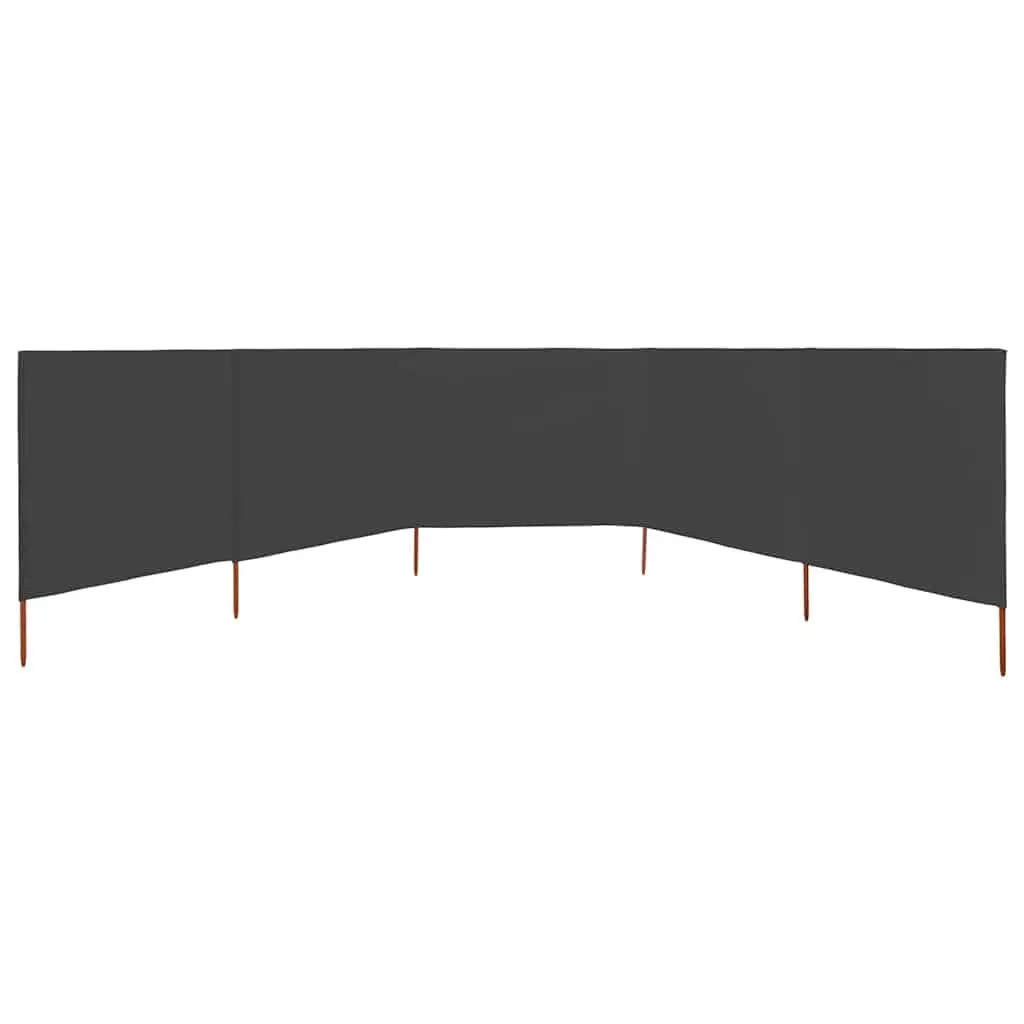 5-Panel Folding Wind Screen Outdoor Garden Shelter Anthracite 600x160cm