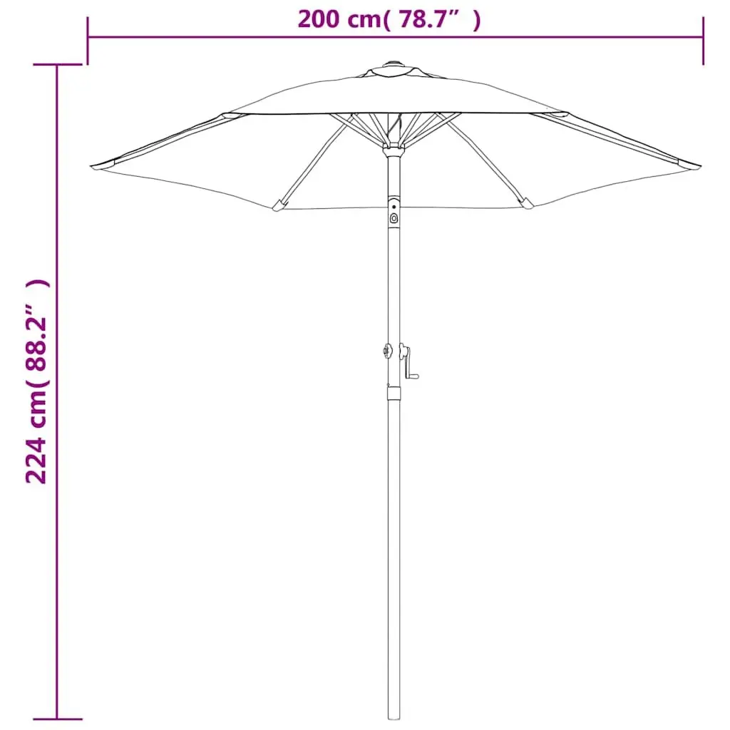 White Outdoor Parasol 200x224cm