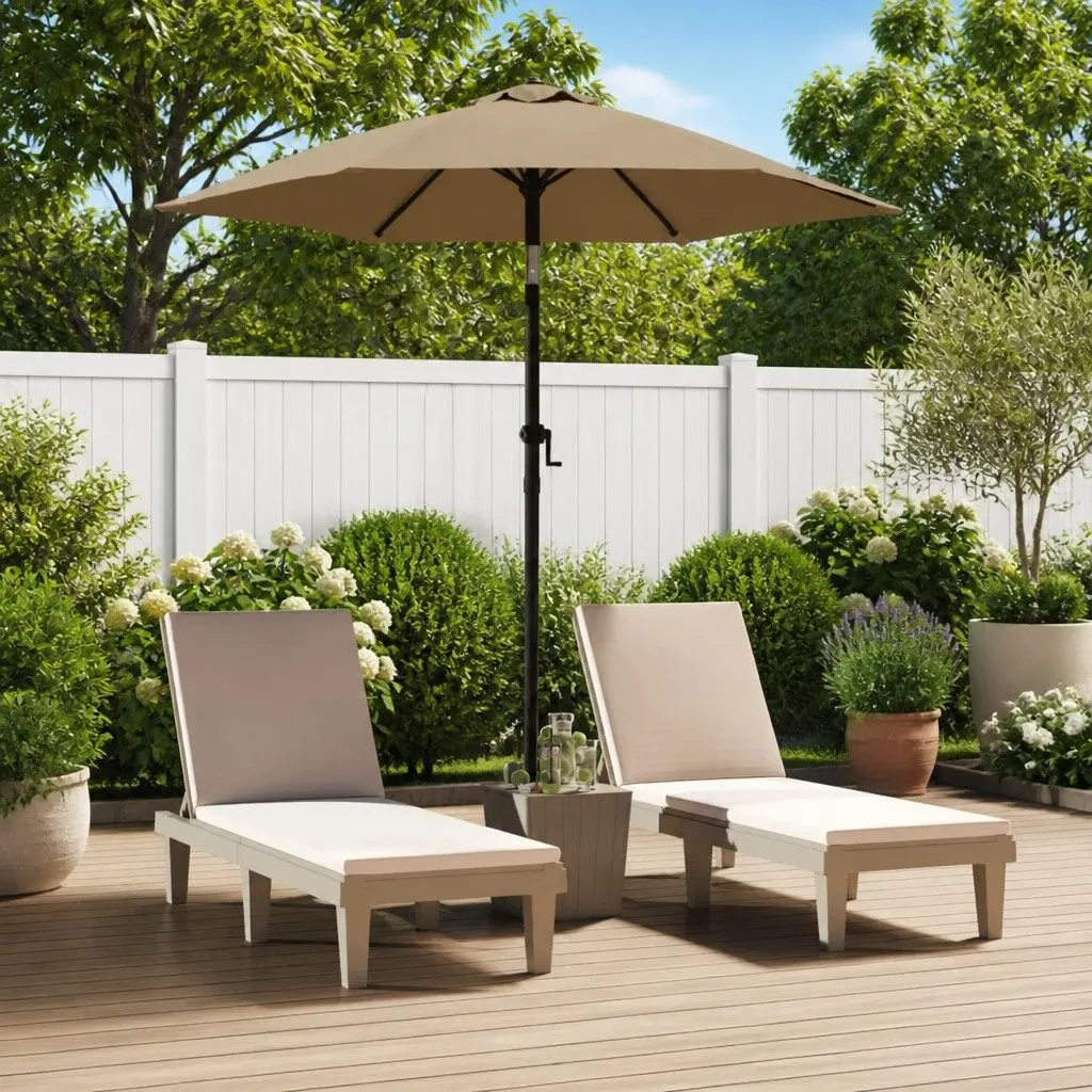 Garden Parasol Outdoor Use Taupe 200x224cm