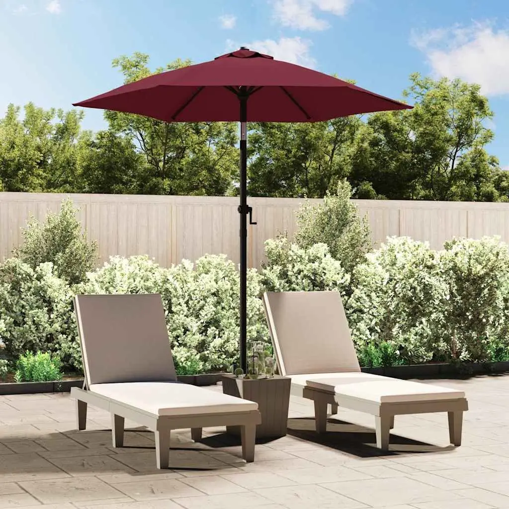 Outdoor Parasol for Patio Garden 200x224cm Crank Tilt Red Burgundy