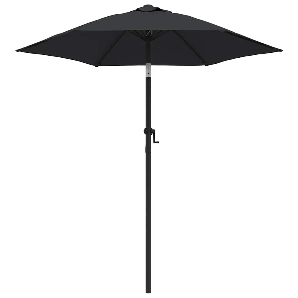 Garden Parasol Outdoor Umbrella 200x224 cm Sunshade Crank Tilt Portable Black