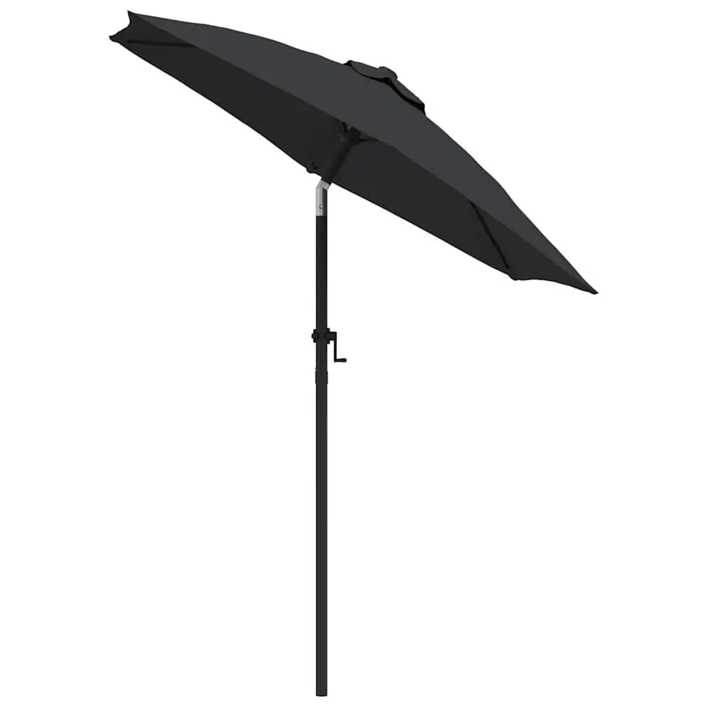 Garden Parasol Outdoor Umbrella 200x224 cm Sunshade Crank Tilt Portable Black