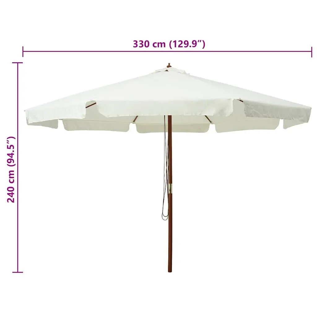 330cm Garden Parasol with Wooden Pole