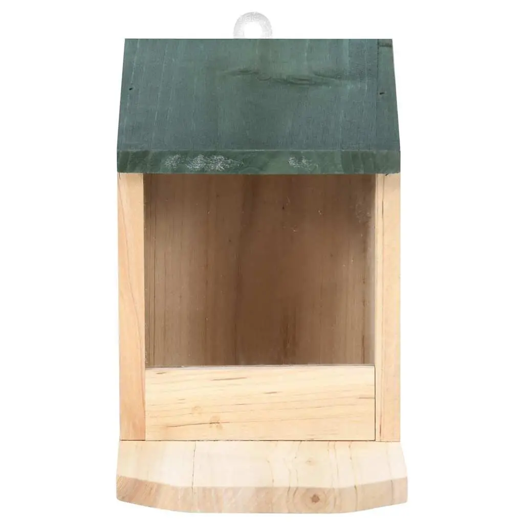 Wooden Squirrel House 4 Pack Garden Outdoor Feeding Station Hinged Roof Shelter