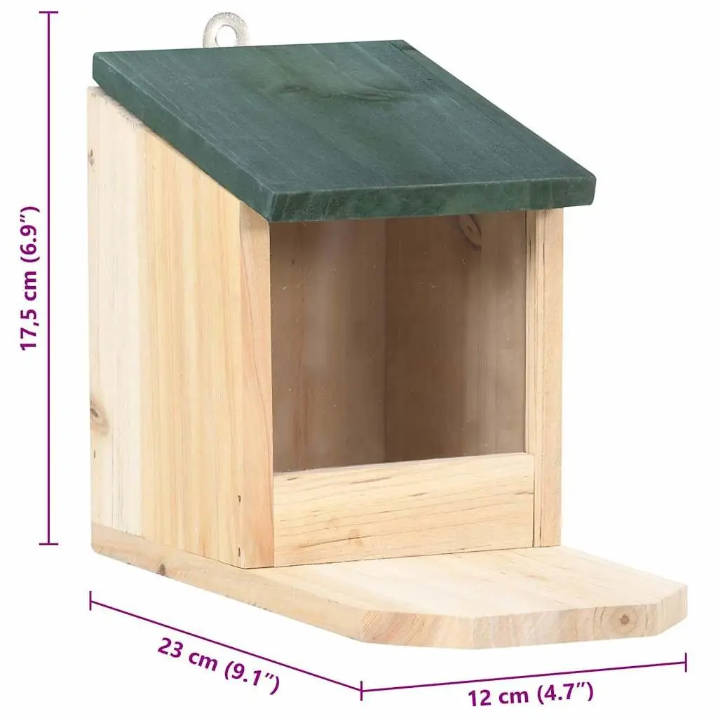 Wooden Squirrel House 4 Pack Garden Outdoor Feeding Station Hinged Roof Shelter