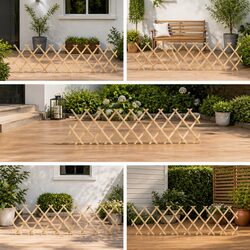 Wooden Trellis Fence Panels 5 pcs Expandable Garden Barrier Brown 180x30 cm
