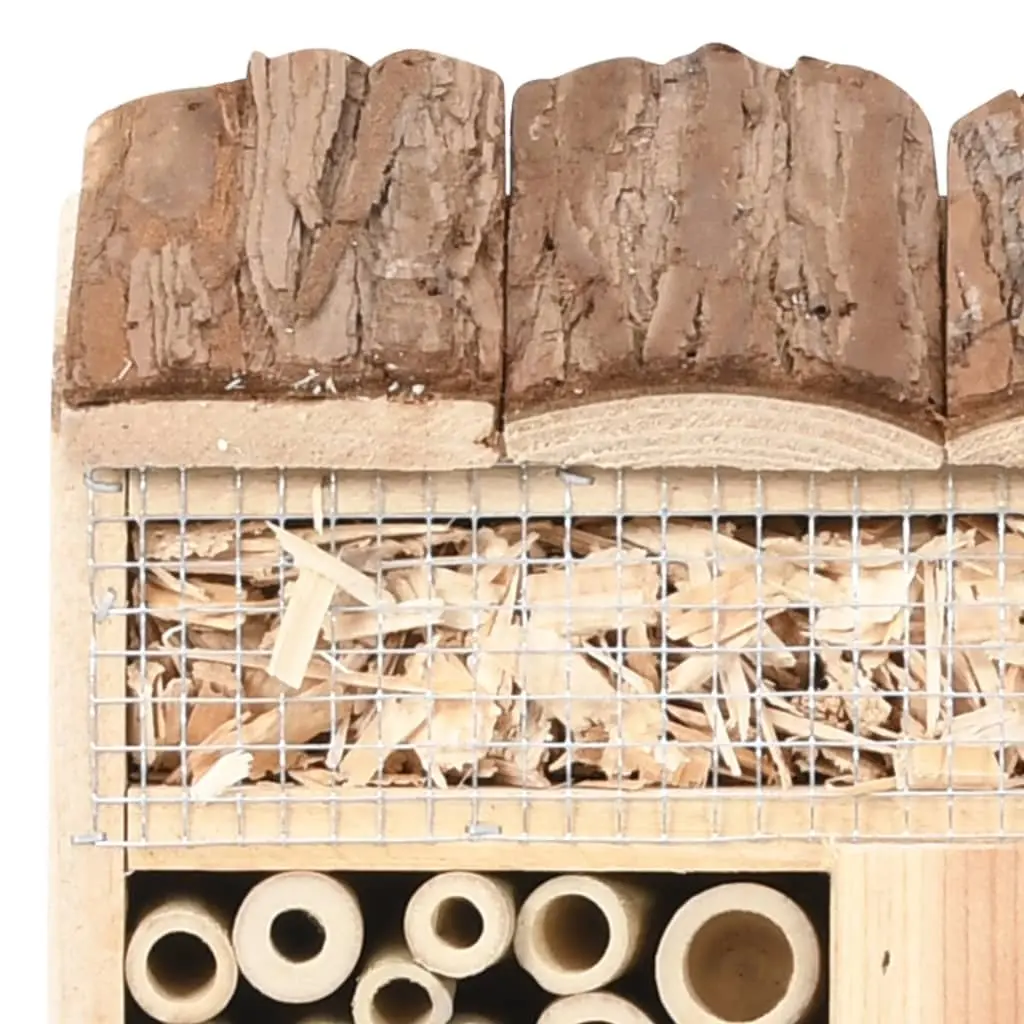 Wooden Insect Hotel Butterfly House Garden Wildlife Shelter Brown Firwood