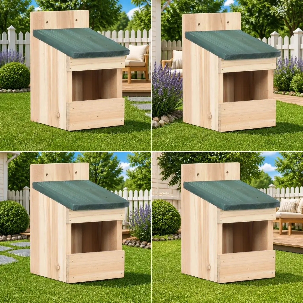 Wooden Birdhouses Garden Outdoor 12 x 16 x 20 cm Beige Natural 4 Pieces