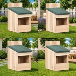 4 Wooden Birdhouses - Dimensions and Materials Inside
