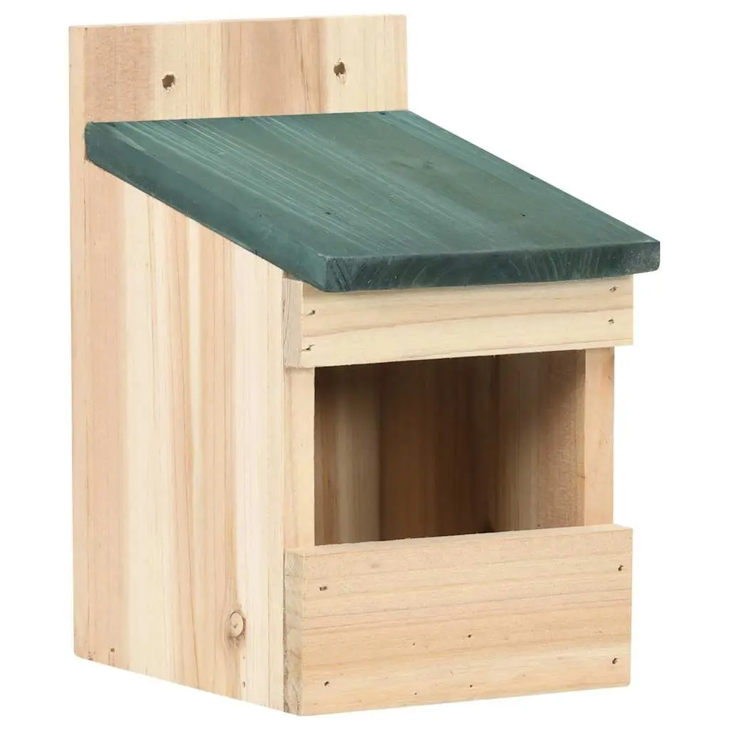 Wooden Birdhouses Garden Outdoor 12 x 16 x 20 cm Beige Natural 4 Pieces