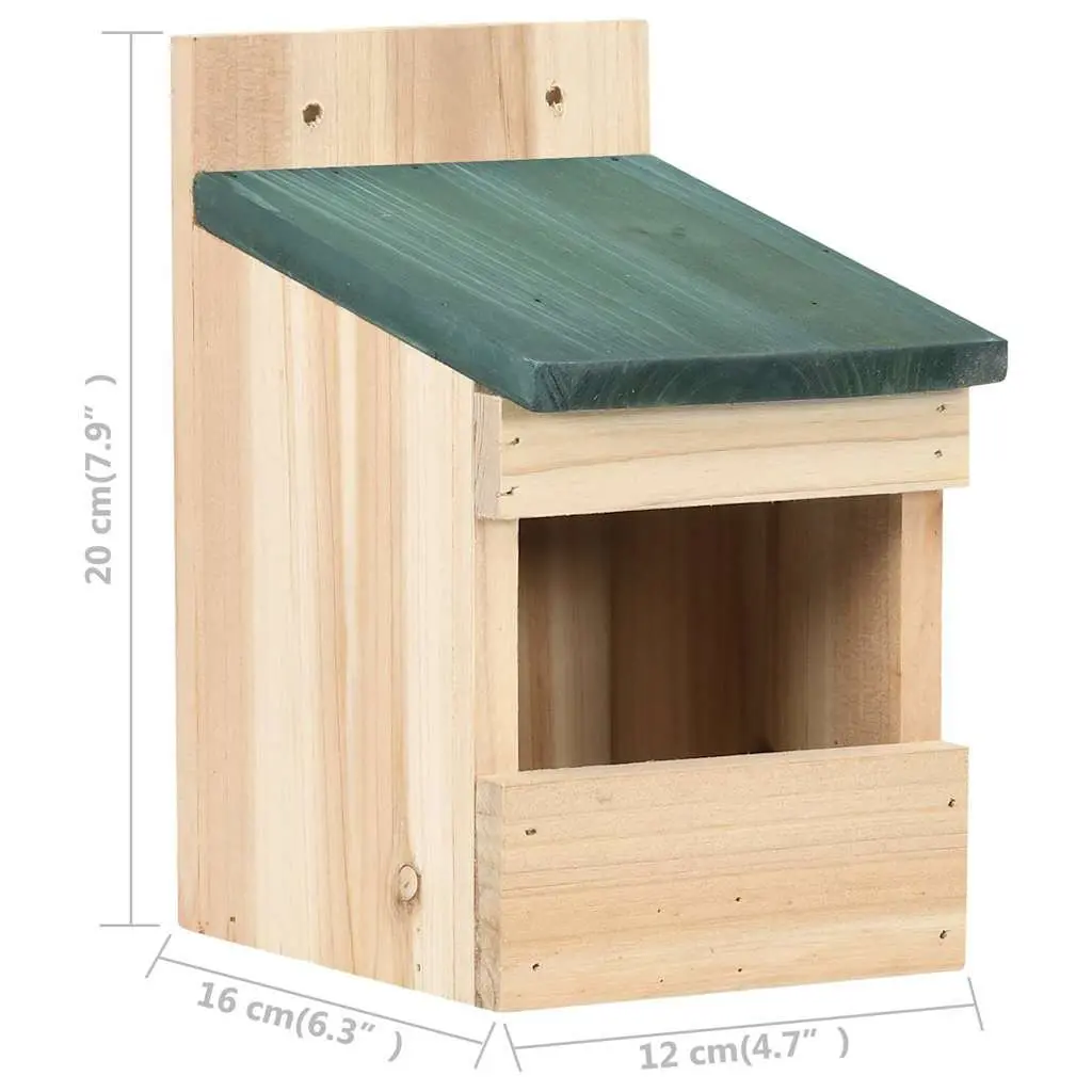Wooden Birdhouses Garden Outdoor 12 x 16 x 20 cm Beige Natural 4 Pieces