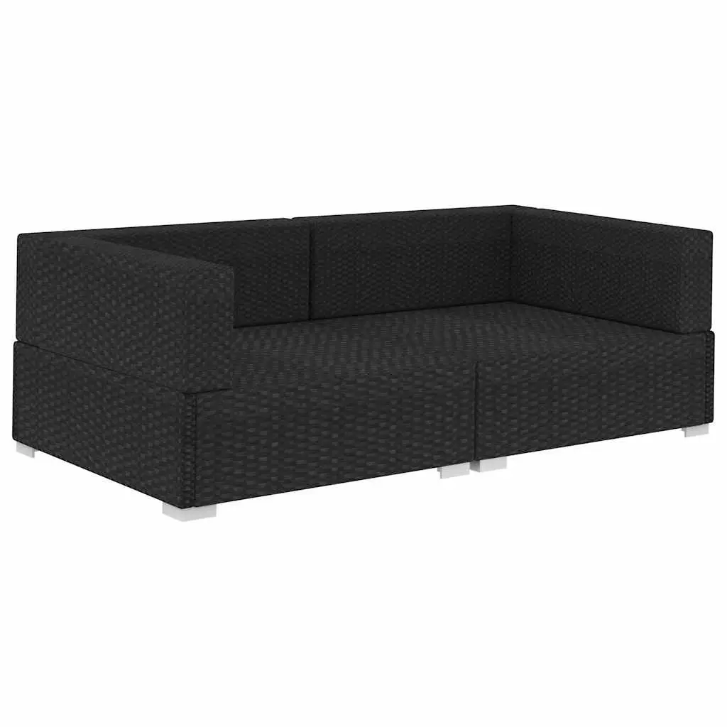 Black Outdoor Sectional Corner Seating with Cushions
