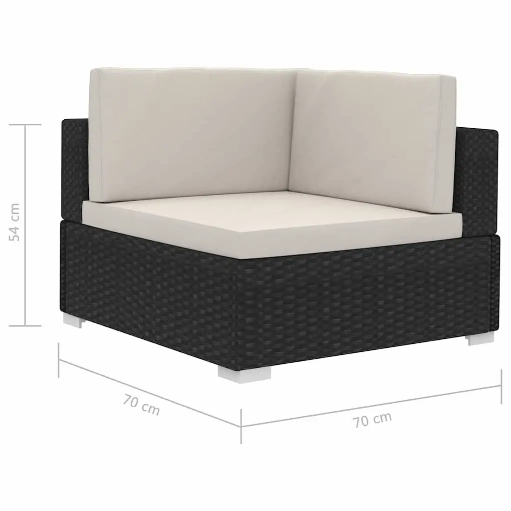 Outdoor Garden Sofa Set 4 Piece Patio Furniture Black